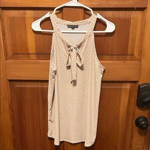 Adrianna Papell Blush Pink Polka Dot Halter Blouse